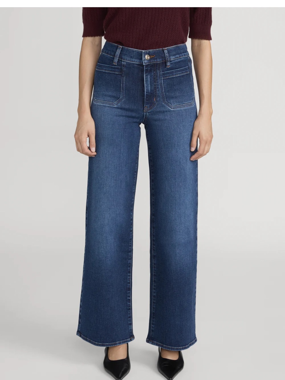 Frame Denim Women's Dark Blue Wide Leg Jeans